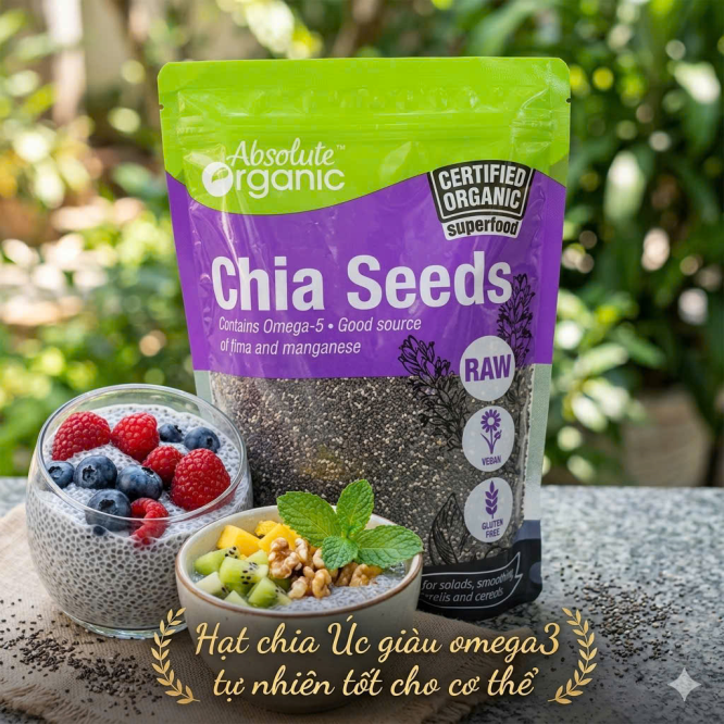 Hạt Chia Tím Úc Organic Chia Seeds 1kg