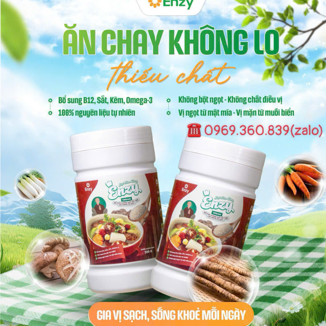 Hạt Nêm Chay Hữu Cơ Không Bọt Ngọt Không Chất Bảo Quản Enzy