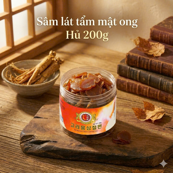 Hồng sâm thái lát tẩm mật ong Hàn Quốc hộp 200g