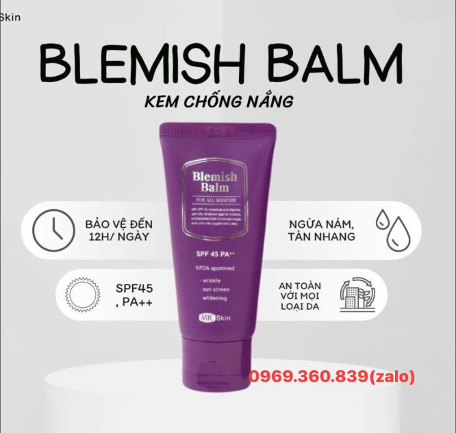 Kem Chống Nắng Blemish Balm MTC Skin Hàn Quốc