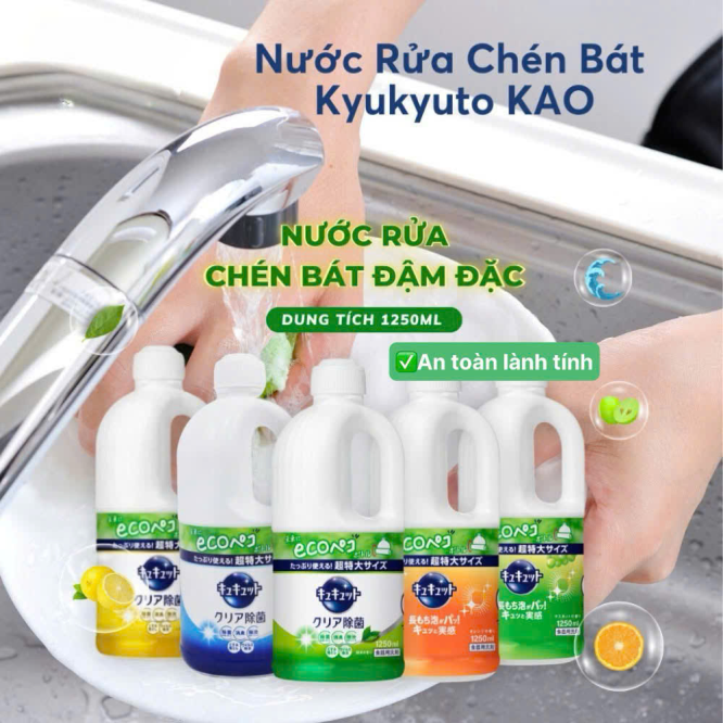 Nước Rửa Chén Bát Cao Cấp Eco Nhật Bản 1250ML