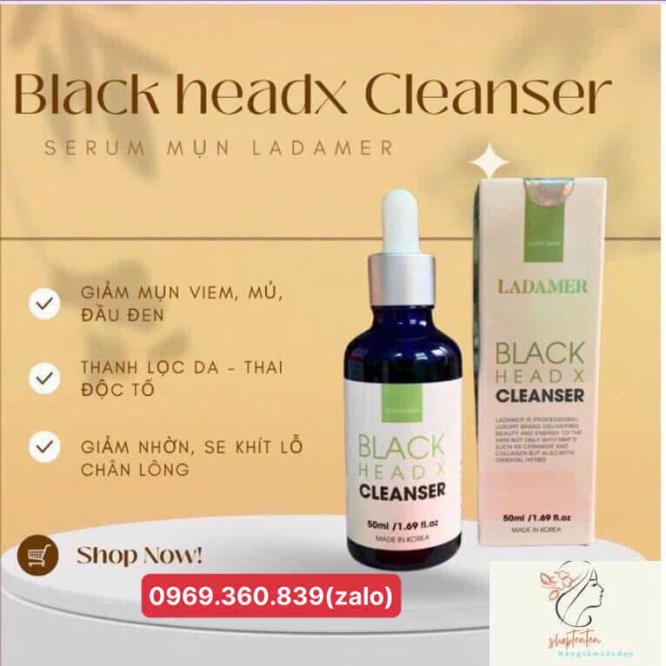 Serum Mụn Giảm Nhờn Ladamer Black Head X Cleanser Hàn Quốc