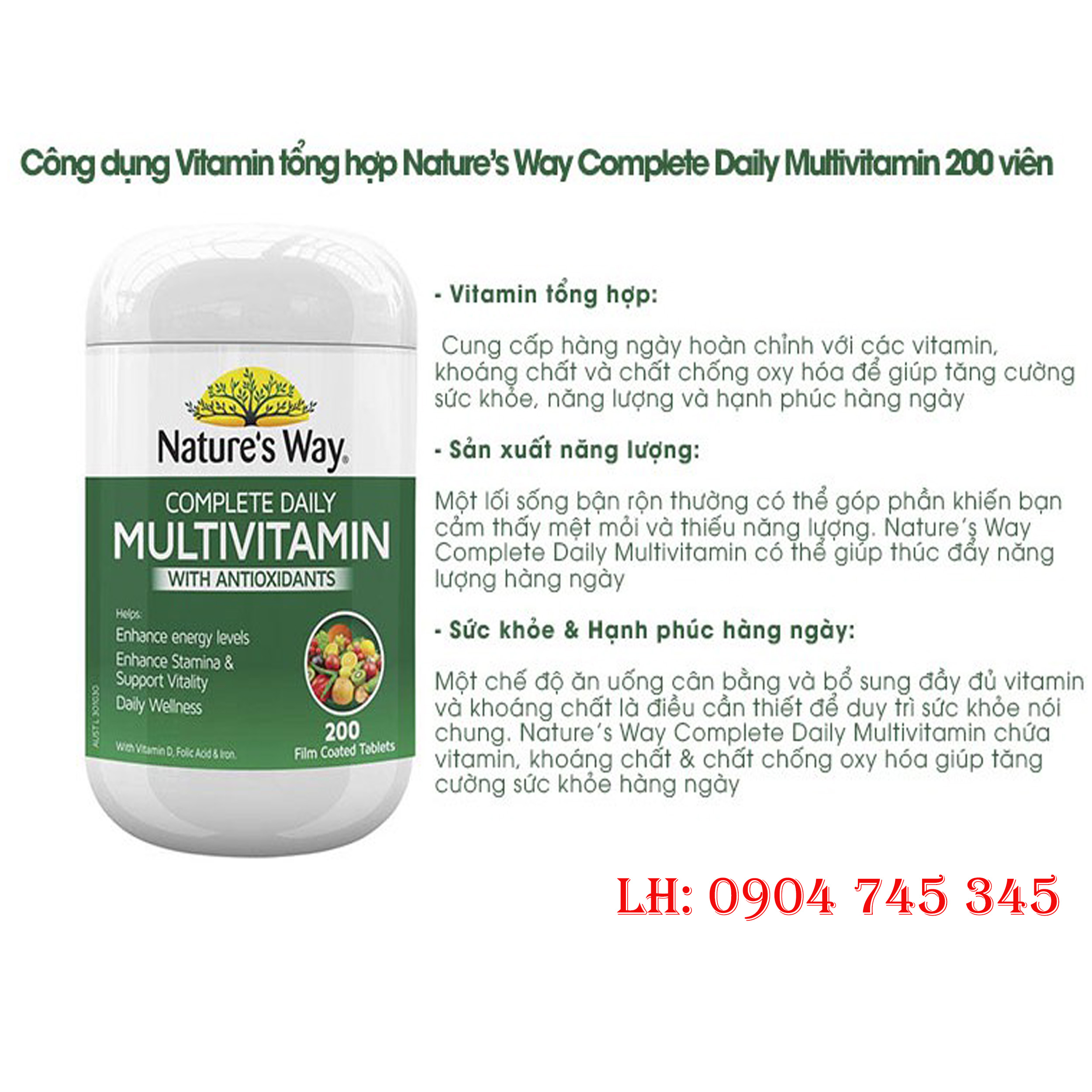 CHAI VITAMIN TỔNG HỢP CHO PHỤ NỮ VỚI THIẾT KẾ HIỆN ĐẠI VÀ NHÃN MÀU SẮC TƯƠI SÁNG